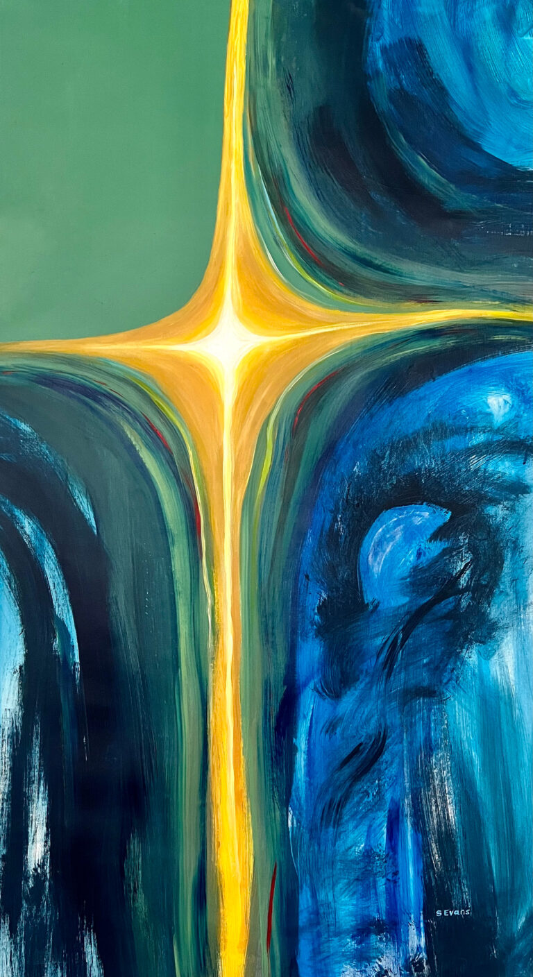 Cross with Blue Moon